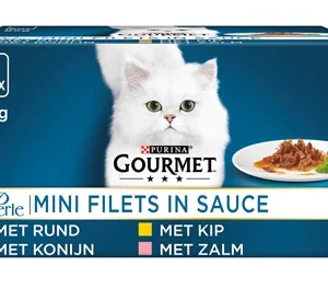 Gourmet Perle Mini Filets In Saus Kip / Konijn / Rund / Zalm 60X85 GR