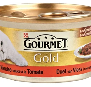 Gourmet Gold Cassolettes Duet Van Vlees In Saus Met Tomaten 85 GR (24 stuks)